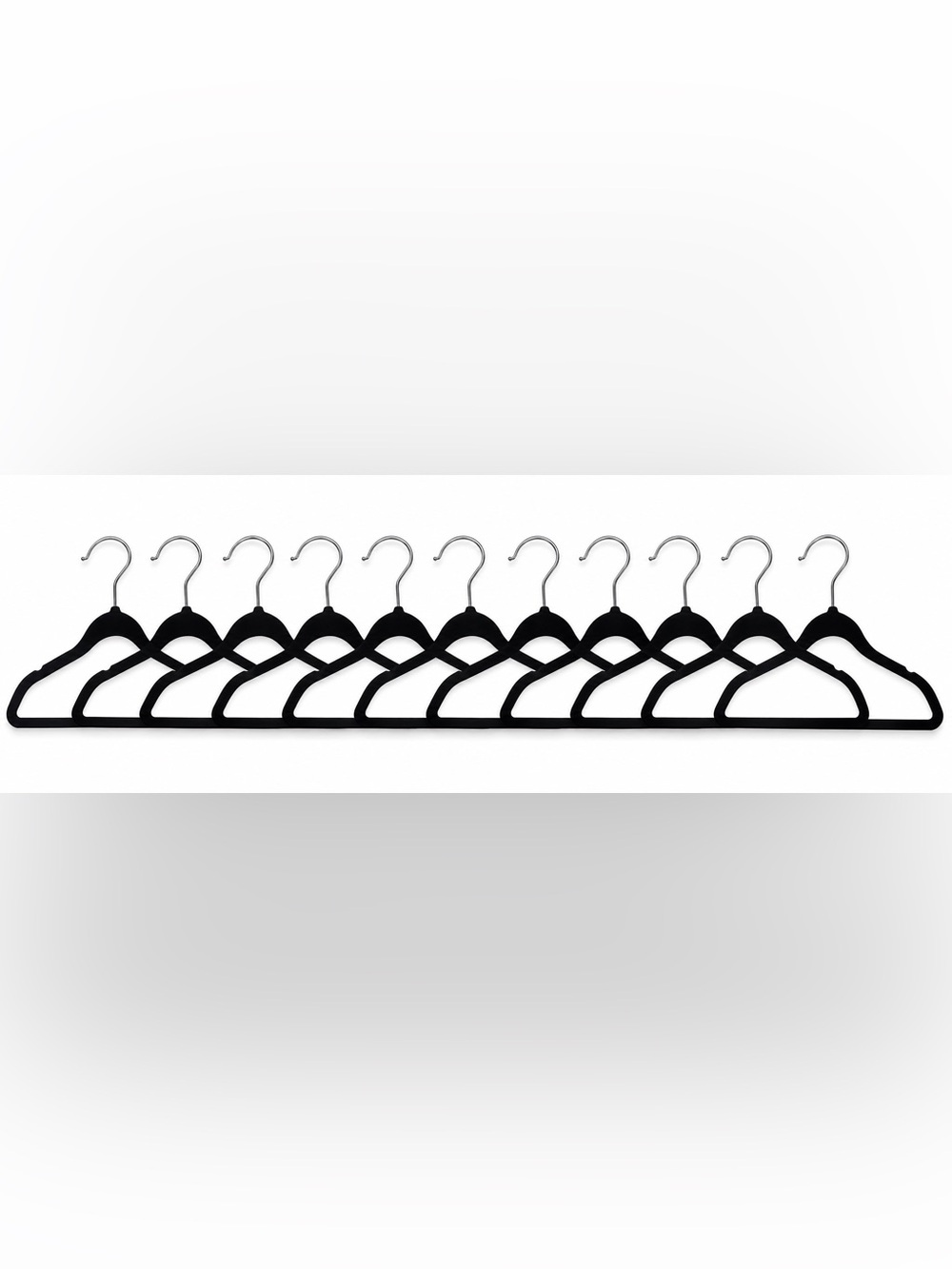 Black Velvet Non-Slip Clothes Hangers - Pack of 10